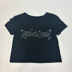 Paris Hilton That's Hot T-Shirt Women's Size Small Black Rhinestones Bling Tee
